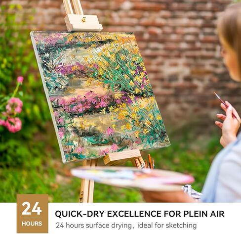 LIGHTWISH Oil Paint Set, Professional Fast-Drying Art Supplies,40ml x 21 Vibrant Colors + 3 Titanium White Tubes, Non-Toxic Great Lastfastness for Artists and Beginners in Saudi Arabia