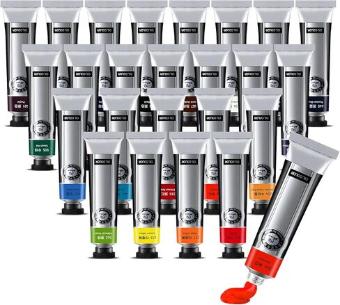 LIGHTWISH Oil Paint Set, Professional Fast-Drying Art Supplies,40ml x 21 Vibrant Colors + 3 Titanium White Tubes, Non-Toxic Great Lastfastness for Artists and Beginners in Saudi Arabia