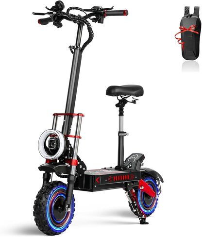 T/TAN 5600W Dual Motor Electric Scooter for Adults - UP to 50MPH, 45 Miles Range，Featuring 48V 26Ah Battery，500LBS Capacity - 11-Inch Off-Road Tires，Electric Scooter with seat，Removable Seat in Saudi Arabia