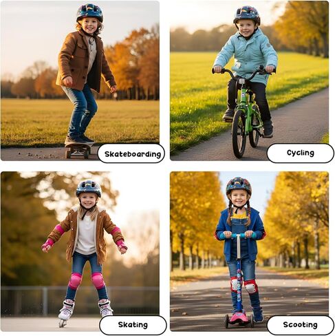 خوذة دراجة للأطفال من Favoto Kids - خوذة دراجة للأطفال خفيفة الوزن وقابلة للتعديل ومعتمدة من CPSC للأولاد من سن 5 سنوات فما فوق مقاس S (18.9-20.5 بوصة) تصميم الوحش الأزرق لركوب الدراجات البخارية والخارجية in Kuwait