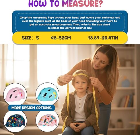 خوذة دراجة للأطفال من Favoto Kids - خوذة دراجة للأطفال خفيفة الوزن وقابلة للتعديل ومعتمدة من CPSC للأولاد من سن 5 سنوات فما فوق مقاس S (18.9-20.5 بوصة) تصميم الوحش الأزرق لركوب الدراجات البخارية والخارجية in Kuwait