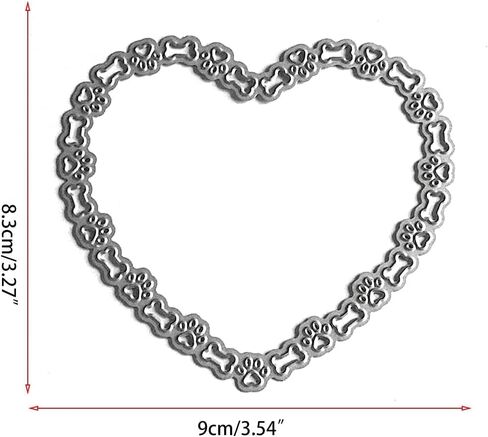 Heart Dog Paw Bone Die Cut for Card Making, Heart Metal Cutting Dies Congratulations Die Cuts Happy Birthday Embossing Stencils Template for DIY Scrap-Booking Decor Wedding Birthday Blessing Card in Saudi Arabia