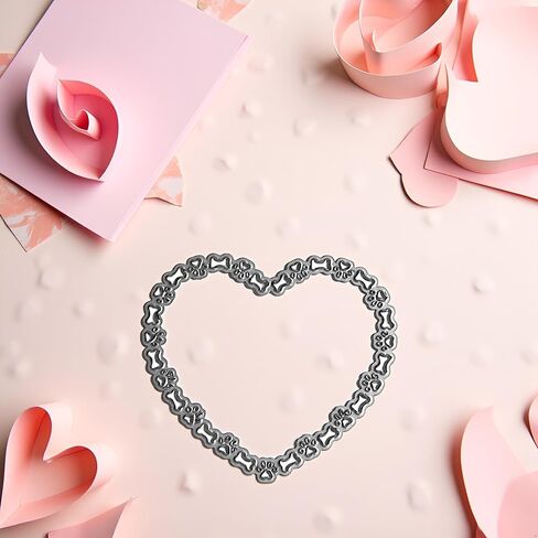Heart Dog Paw Bone Die Cut for Card Making, Heart Metal Cutting Dies Congratulations Die Cuts Happy Birthday Embossing Stencils Template for DIY Scrap-Booking Decor Wedding Birthday Blessing Card in Saudi Arabia