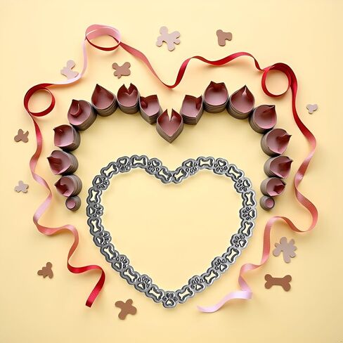Heart Dog Paw Bone Die Cut for Card Making, Heart Metal Cutting Dies Congratulations Die Cuts Happy Birthday Embossing Stencils Template for DIY Scrap-Booking Decor Wedding Birthday Blessing Card in Saudi Arabia