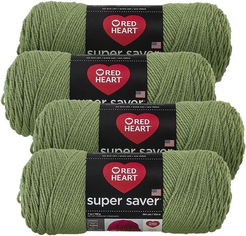 Red Heart Super Saver Yarn (4-Pack of 7oz Skeins) (Tea Leaf) in Saudi Arabia
