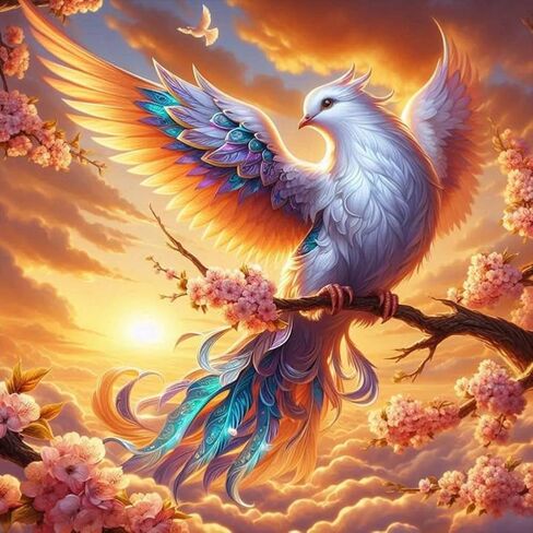 Anuver Bird Diamond Art Kits للبالغين، مجموعة طلاء ألماس مستديرة للمبتدئين، 5D DIY حفر كامل الماس جوهرة الحرفية اللوحة ديكور المنزل الجدار، 12 × 12 بوصة in Kuwait