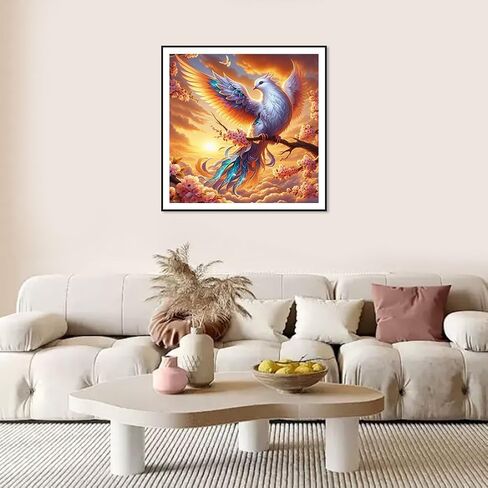 Anuver Bird Diamond Art Kits للبالغين، مجموعة طلاء ألماس مستديرة للمبتدئين، 5D DIY حفر كامل الماس جوهرة الحرفية اللوحة ديكور المنزل الجدار، 12 × 12 بوصة in Kuwait