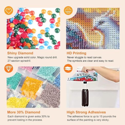 Anuver Bird Diamond Art Kits للبالغين، مجموعة طلاء ألماس مستديرة للمبتدئين، 5D DIY حفر كامل الماس جوهرة الحرفية اللوحة ديكور المنزل الجدار، 12 × 12 بوصة in Kuwait