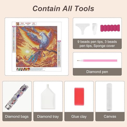 Anuver Bird Diamond Art Kits للبالغين، مجموعة طلاء ألماس مستديرة للمبتدئين، 5D DIY حفر كامل الماس جوهرة الحرفية اللوحة ديكور المنزل الجدار، 12 × 12 بوصة in Kuwait