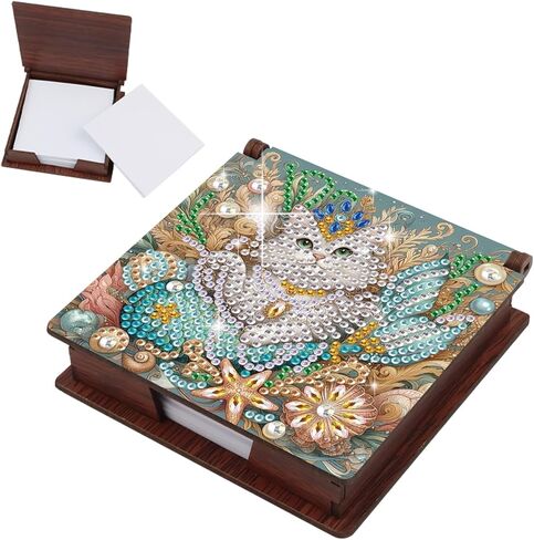 JISHSHAY Diamond Painting Note Box Horse Diamond Art Sticky Note Holder Gem Art Notecard Box Gem Painting Mosaic Kits for Adults Embroidery Kit Memo Pad Holder, Contains 160 Sheets of Paper in Saudi Arabia