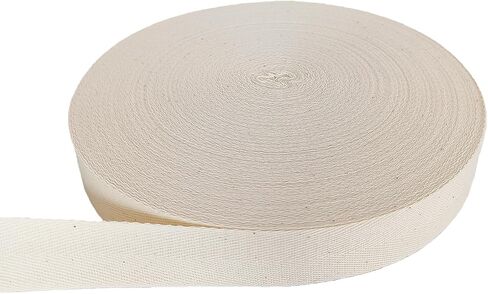 55 Yards Twill Tape Ribbon 1 Inch Wide 100% Cotton Soft Herringbone Tape for Sewing Apron DIY Crafts Home Decor (Natural) in Saudi Arabia