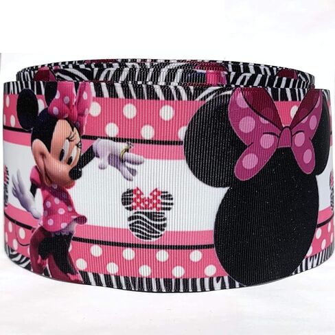 Grosgrain Ribbon 1.5 Mouse Love Pink -Cartoon Bows Printed Per Yard in Saudi Arabia