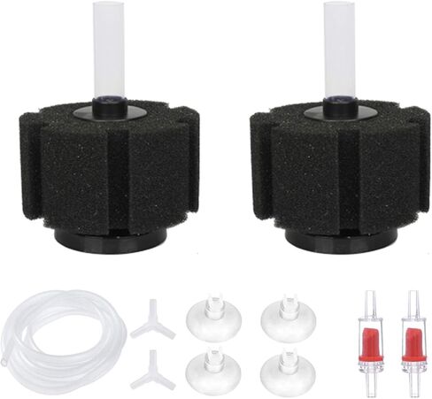ALEGI Aquarium Sponge Filter with Airline Tubing, Check Valves, Suction Cups for 55 Gallon Fish Tank, Betta, Nano, Shrimp, Fry in Saudi Arabia