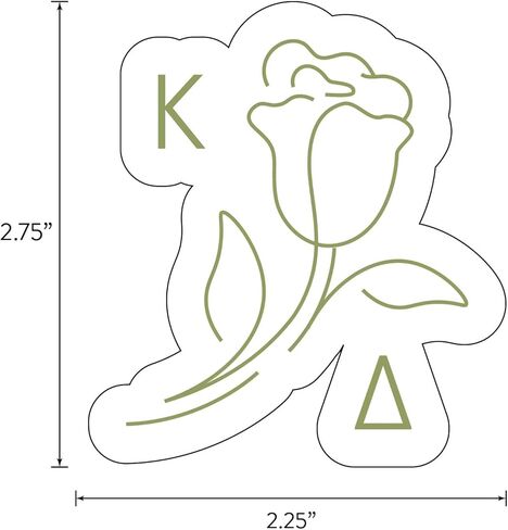 Kappa Delta Sticker Sheet - Brand Focus Vinyl Sorority Stickers with Officially Licensed Designs, Removable Adhesive, 7 Stickers per Sheet, by Sorority Shop in Saudi Arabia