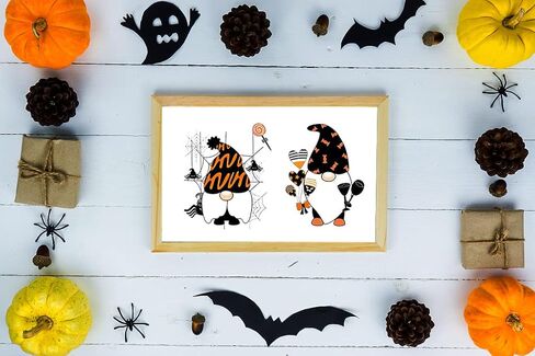 ALIBBON Halloween Gnomes Stamps and Dies for Card Making, Candy Balloon Bats Gnomes Transparent Silicone Rubber Stamps Seals with Metal Cutting Dies for Photo Album Decorations and DIY Scrapbooking in Saudi Arabia