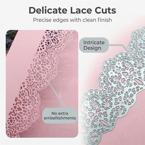 Scrapbooking Dies Compatible with Most Die-Cutting Machines, Lace Border Metal Cutting Template in Silver, 1 Piece for Paper Crafts, Invitations, Journals, and DIY Decor in Saudi Arabia