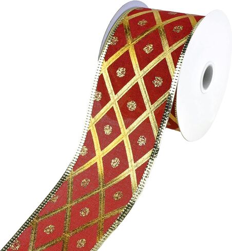 شريط سلكي بنقاط لامعة من Homeford Metallic Harlequin، 2-1/2 بوصة، 10 ياردة (أزرق داكن) in Saudi Arabia