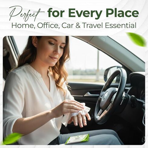 قسط مناديل ملفوفة بشكل فردي - الألوة فيرا | صديق للبيئة ، جاهزة للسفر ، ترطيب (عدد واحد (حزمة 100)) in Kuwait