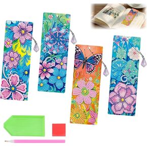 ACSAUMMY 4pcs القط الماس اللوحة المرجعية، 5D DIY الحيوانات تصميم الماس الفن الإشارات المرجعية مع شرابات كريستال مطرز الماس مجموعات الفن للكبار الحرف قراءة النساء المبتدئين هدية عيد ميلاد التخرج in Kuwait