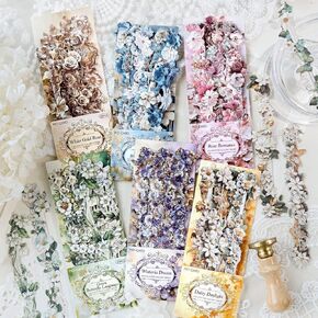 60PCS Vintage Flower Long Strip Scrapbook Papers,Relief Long Strip Floral Aesthetic Scrapbook Set for Letter Envelope Junk Journal Bullet Journal Planner Notebook DIY Crafts Art Album Supplies in Saudi Arabia