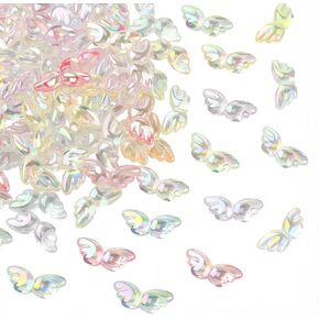 1 صندوق 100 قطعة خرز أكريليك على شكل جناح الملاك مع فتحة أجنحة أكريليك خرافية قزحية شفافة فضفاضة خرز فاصل لصنع المجوهرات أقراط أساور قلادة ديكور لوازم يدوية ذاتية الصنع in Kuwait