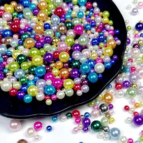 1000pcs Pearls Beads No Holes, Multicolor No Hole Beads for Crafting, 4mm 6mm and 8mm Plastic Fake Pearl for Home Decor, Party, Vase Filler in Saudi Arabia