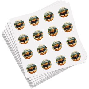 128Pcs Bison Stickers Bulk Mini Calendar Sticker 0.98 Inch Bison Buffalo Herd Plastic Waterproof Self Adhesive Decals for Paper Scrapbooking Schedule Party Marking Organization DIY Craft in Kuwait