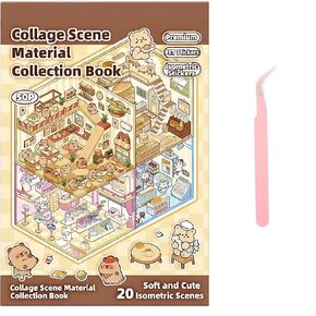 كتاب ملصق المشهد 20 مجموعة ملصق ثلاثي الأبعاد كتاب المشهد للبالغين لطيف Kawaii Capybara مصغرة ثلاثية الأبعاد مشاهد المنزل سجل القصاصات لوازم مخطط ملصقات تخفيف التوتر هدية إبداعية (بني) in Kuwait