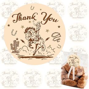 84pcs Western Cowboy Thank You Stickers Brown Wild West Rodeo,Howdy Western Thank You for Celebrating with us Howdy Party Decorations.2inches in Saudi Arabia