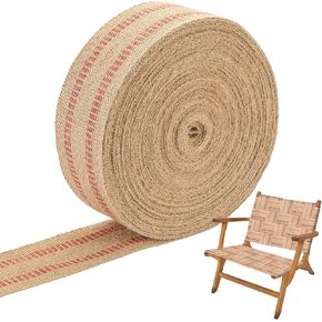 33 Yards Craft Jute Webbing Tape, Width 3.5" Roll Natural Burlap Red Line Jute Webbing Ribbon for Chair Repair, Crafting, Burlap Ribbon, Upholstery in Kuwait