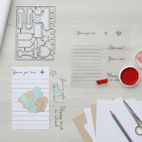 2-Pack Transparent Silicone Stamps and Cutting Dies, Letter Design Die Cut for DIY Scrapbooking, Birthdays, Greeting Cards, Album Making, Embossing, Etching Craft Decorations in Saudi Arabia