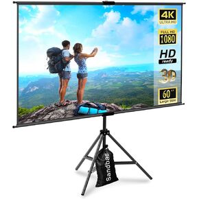 Projector Screen with Stand,Lejiada 100 inch Indoor Outdoor Projection Screen, Portable 16:9 4K HD Movie Screen with Carry Bag Wrinkle-Free Design for in Kuwait