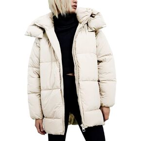 Gihuo Womens Quilted Puffer Coat Hoodie Winter Oversized Mid-Length Padded Down Jacket Warm Heavyweight Bubble Outerwear in Saudi Arabia