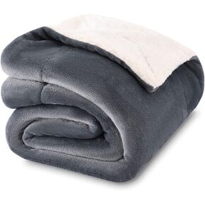 NANPIPER Baby Sherpa Blanket,Warm Toddler Throw Blanket,Soft Newborn Fleece Blanket for Winter (Light Grey,30x40 inches) in Kuwait
