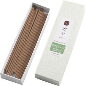 أسايو اليابان خشب الصندل التقليدي وعصي بخور المريمية البيضاء، 40 جرام بخور من نوع الدخان، 100% بخور ياباني طبيعي للاسترخاء الصباحي واليوجا والتأمل واليقظة in Kuwait