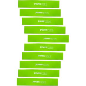 Power Systems Mini Resistance Bands - Commercial Grade 9" Exercise Loop Bands Kit for Working Out, Elastic Bands for Physical Therapy, Strength, Fitness Training at Home or Gym – Light, Green 10 Pack in Kuwait