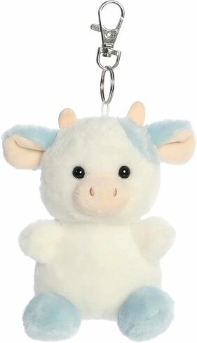 Aurora® Adorable Palm Pals™ Skyla Blueberry Cow™ Clip-On - قطيفة ممتعة قابلة للتجميع للأطفال والكبار - مثالية لتزيين الغرف وهدايا عيد الميلاد - أزرق 4 بوصات in Kuwait
