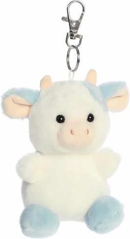 Aurora® Adorable Palm Pals™ Skyla Blueberry Cow™ Clip-On - قطيفة ممتعة قابلة للتجميع للأطفال والكبار - مثالية لتزيين الغرف وهدايا عيد الميلاد - أزرق 4 بوصات in Kuwait