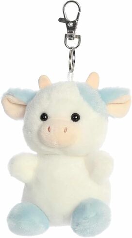 Aurora® Adorable Palm Pals™ Skyla Blueberry Cow™ Clip-On - قطيفة ممتعة قابلة للتجميع للأطفال والكبار - مثالية لتزيين الغرف وهدايا عيد الميلاد - أزرق 4 بوصات in Kuwait