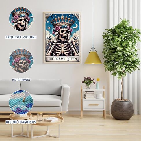 Auremi Skull Queen Diamond Art Painting, Diamond Art Painting Kits, 5D Cartoon Diamond Art Kits, Full Drill Diamond Dots Paintings Kits for Home 30x40 cm in Saudi Arabia