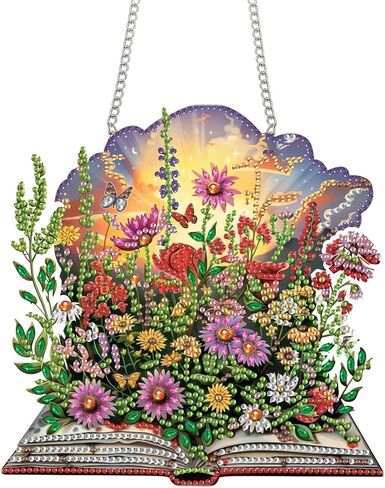 Yomiie Jellyfish Sun Catcher Window Hanging - DIY Double Sided Marine Life Diamond Painting Pendant Kit, Acrylic Diamonds Art Ornament for Front Door Sign & Indoor/Outdoor Garden Decor(8x8 inch) in Saudi Arabia