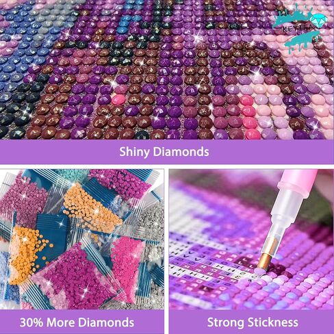 KEYIFA Diamond Art Kits for Adults, DIY Diamond Painting Baby Elephant, Round Full Drill, 5D Animal Diamonds Dots Mosaic Painting, Crystal Gem Arts Craft for Home Wall Decor 30x40cm in Kuwait