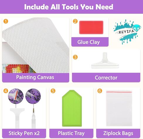 KEYIFA Diamond Art Kits for Adults, DIY Diamond Painting Baby Elephant, Round Full Drill, 5D Animal Diamonds Dots Mosaic Painting, Crystal Gem Arts Craft for Home Wall Decor 30x40cm in Kuwait