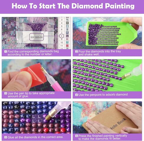 KEYIFA Diamond Art Kits for Adults, DIY Diamond Painting Baby Elephant, Round Full Drill, 5D Animal Diamonds Dots Mosaic Painting, Crystal Gem Arts Craft for Home Wall Decor 30x40cm in Kuwait