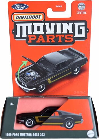 Matchbox 1969 Ford Mustang Boss 302, Moving Parts [Black], FWD28 in Saudi Arabia