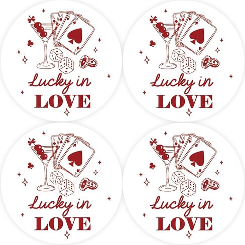 40pcs Lucky in Love Thank You Stickers, Las Vegas Bachelorette Thank You Round Stickers, Casino Feeling Lucky Round Labels for Vegas Wedding/Bridal Shower Party Favors in Saudi Arabia