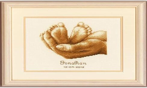 Vervaco Counted Cross Stitch Kit, 6,4 x 7,6 inch, Little Feet in Saudi Arabia
