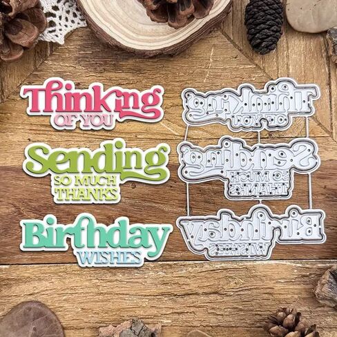 Thinking of You Sending So Much Thanks Birthday Wishes Metal Die Cuts for Card Making,Heart Card Cutting Dies Cut Stencils DIY Scrapbooking Album Decorative Embossing Paper Card Embossing Craft in Saudi Arabia