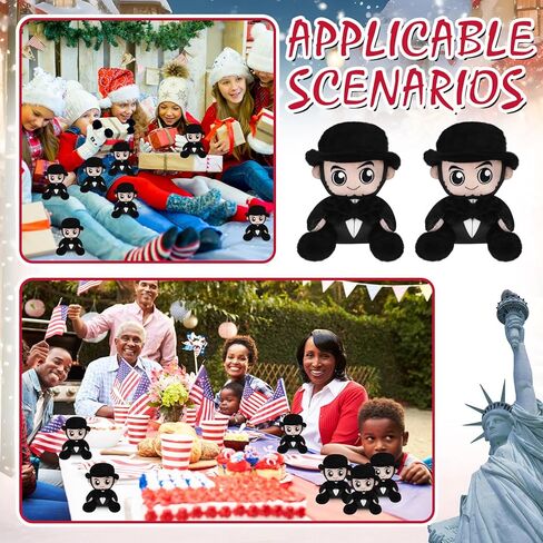 6 Pcs American Lincoln Plush Toys Gifts Bulk 5.5" Mini Plushies Gifts Honest Stuffed Lincoln President Day Party Favor in Saudi Arabia