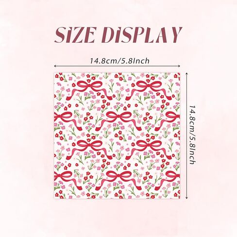 Scrapbook Paper - 24 Sheets 8 Vintage Floral & Bow Designs - 5.8x5.8 Inch Thick Cardstock for Junk Journal, Decoupage, Cardmaking & DIY Crafts in Kuwait